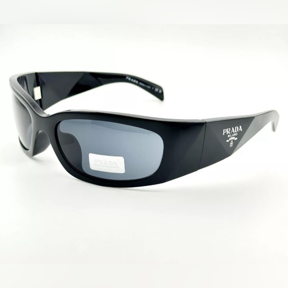 Prada Symbole Sunglasses SPRA14 Polished Black Frame and Gray Lenses UNISEX! New - Picture 6 of 16
